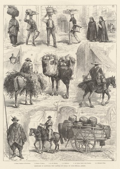 Sketches in Santiago, the Capital of Chile by Melton Prior